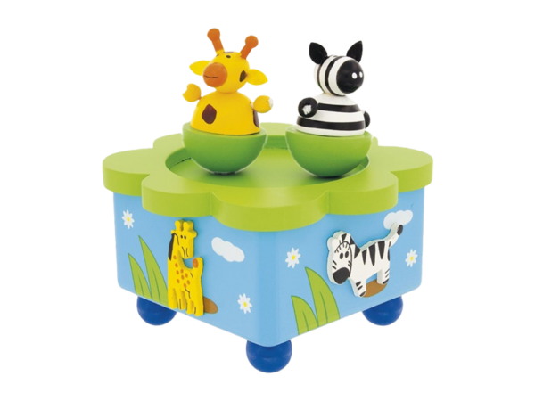 Spieluhr Tanzende Zebra und Giraffe