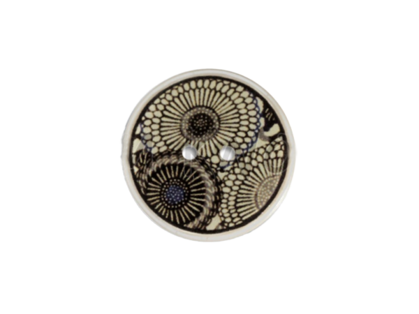 Knopf aus Kokosholz: Blume