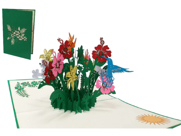 Blumen mit Vogel