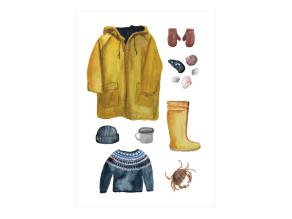 Postkarte: Kleidung - warm