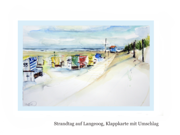 Aquarelldruck: Strandtag, 13x18cm