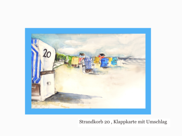 Aquarelldruck: Strandkorb 20, 13x18cm