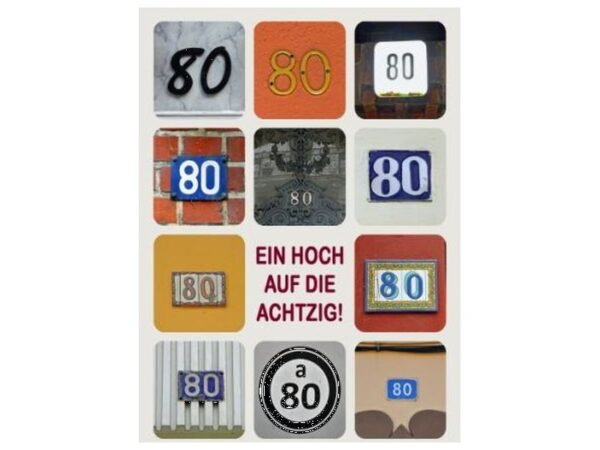 Karte zum runden Geburtstag: 80