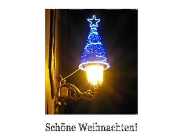 Schöne Weihnachten: auf der Laterne