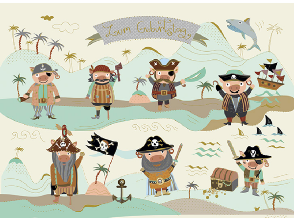 Postkarte: Piraten