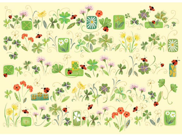 Postkarte: Kleeblätter