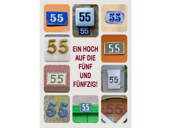 Karte zum runden Geburtstag: 55