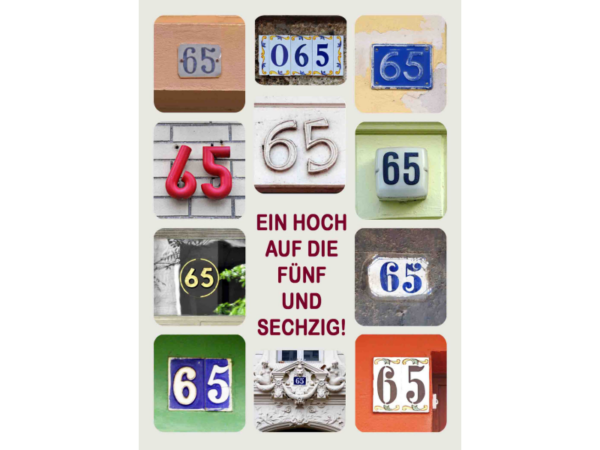 Karte zum runden Geburtstag: 65