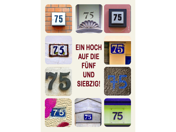 Karte zum runden Geburtstag: 75