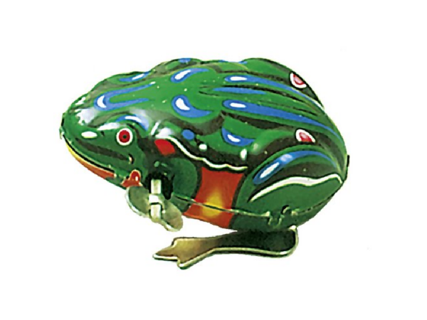 Blech: hüpfender Frosch