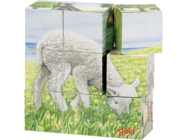 Würfelpuzzle: Bauernhoftiere