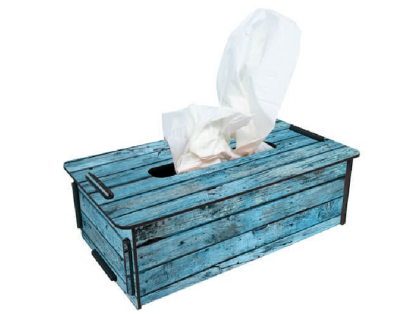 Tissue-Box: Holz türkis