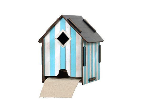 Toilettenpapier-Halter: blaues Strandhaus