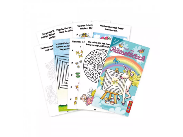 Beschäftigungs-/Rateblock Einhorn