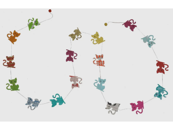 Papiergirlande: Katzen