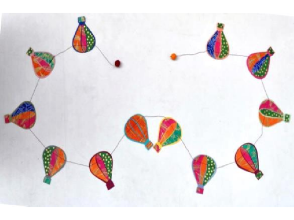 Papiergirlande: Heißluftballons