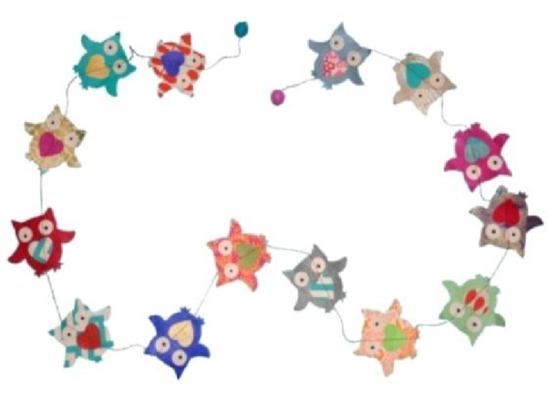 Papiergirlande: Eulen