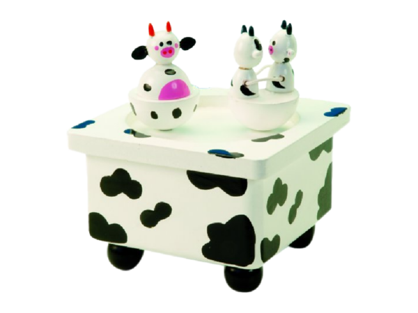 Spieluhr Tanzende Kuh mit 2 Kälbchen