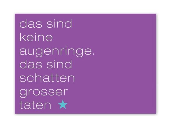 Postkarte: Augenringe