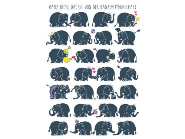 Postkarte: Ganz dicke Grüße