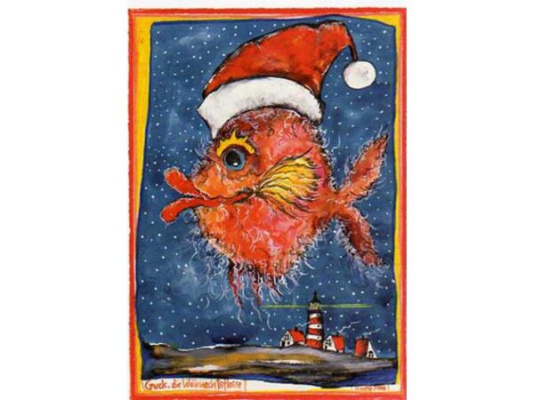 Postkarte: Guck, die Weihnachtsflosse