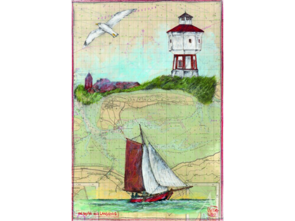 Postkarte: Segeln nach Langeoog