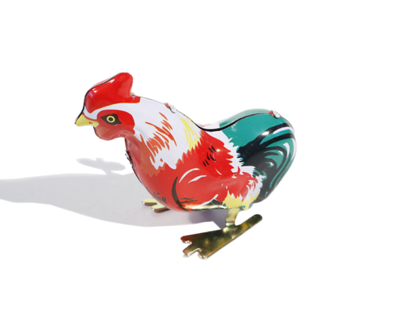 Blech: hüpfender Hahn