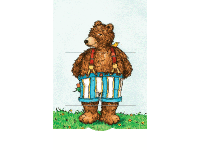 Bär mit Blumenstrauß