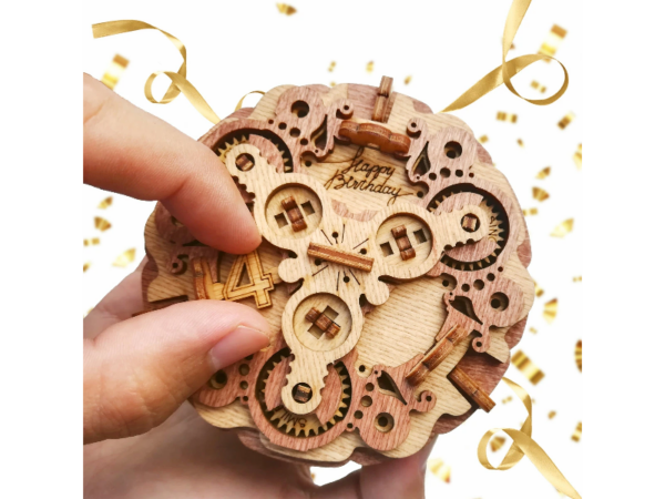 Geburtstagskuchen-Geschenk-Puzzle-Rätsel-Box