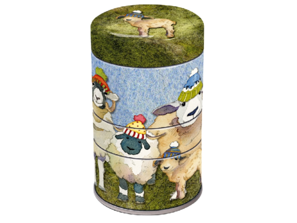 Stapeldose: Schafe mit Mützen