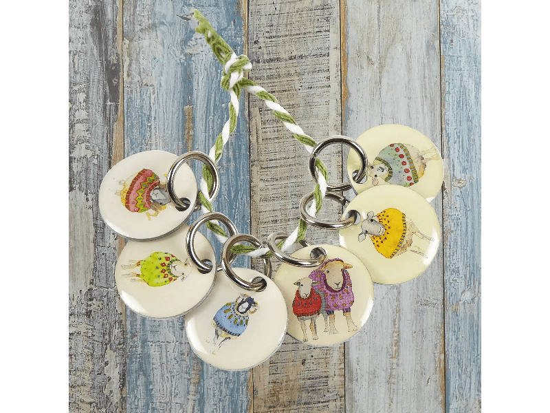 Maschenmarkierer: Schafe mit Pullover