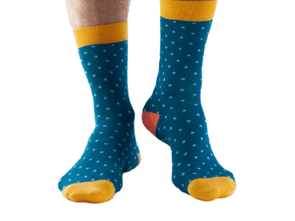 Bambus-Socken: blau gepunktet