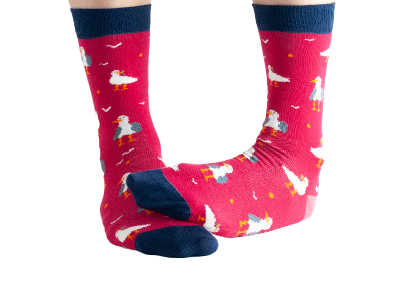 Bambus-Socken: Möwen pink