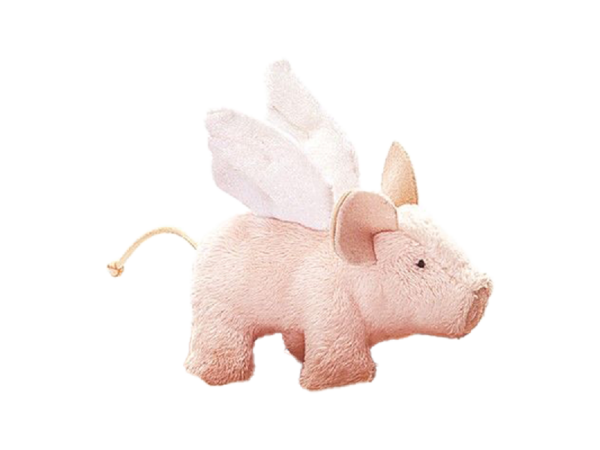 Fingerpuppe: Schwein mit Flügeln