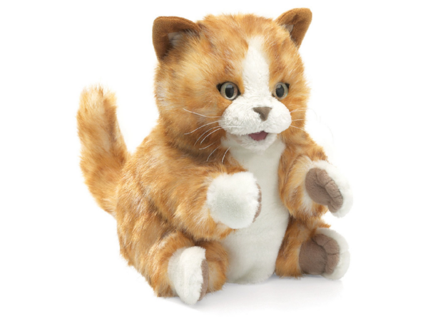 Handpuppe: orange-braun Kätzchen