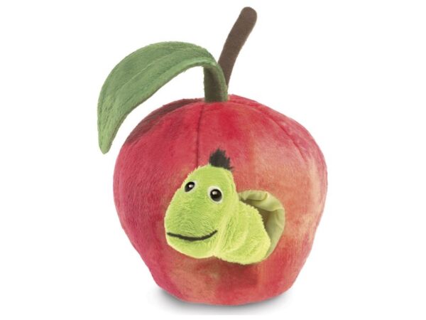 Handpuppe: Raupe im Apfel