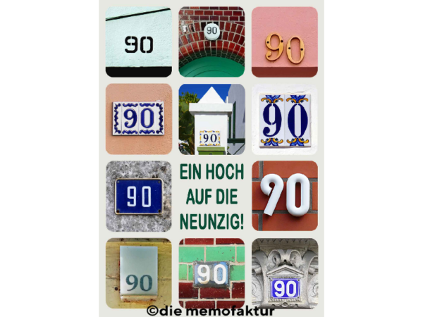 Karte zum runden Geburtstag: 90