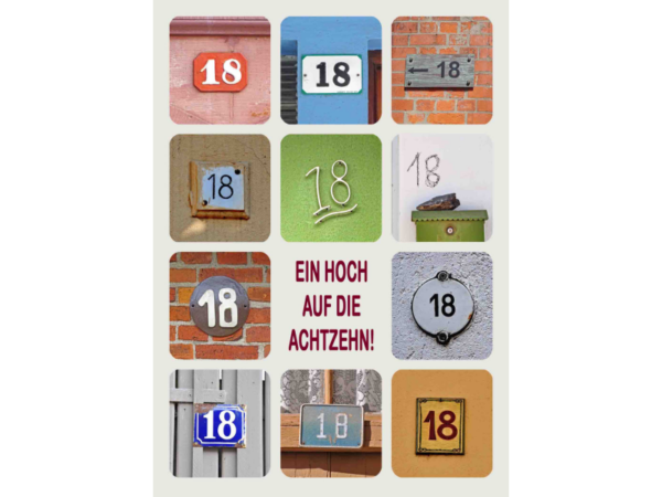 Karte zum runden Geburtstag: 18