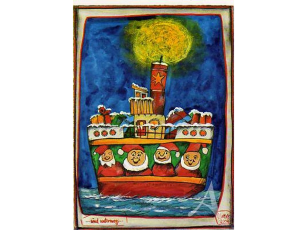 Postkarte: Weihnachten ....... sind unterwegs