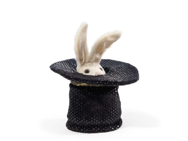 Fingerpuppe: Zauberhut-Hase