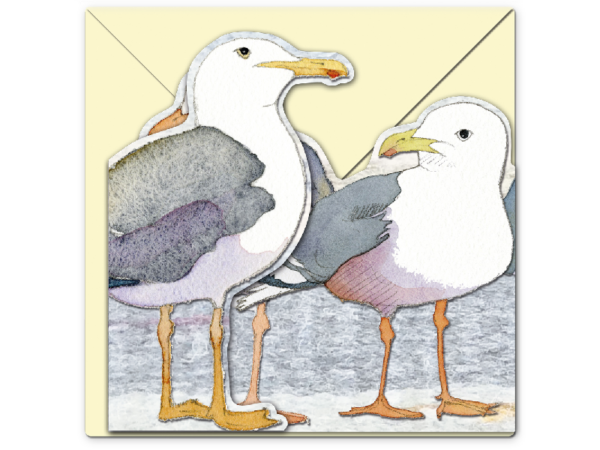 Karte zum Aufklappen: Möwen