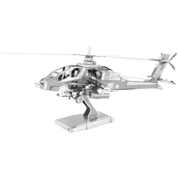 AH-64 Apache Helikopter Metal Earth - Metallbausatz: AH 64 Apache Helikopter