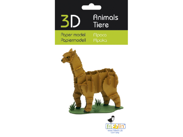 Fridolin - 3D Papiermodell - Motiv: Alpaka