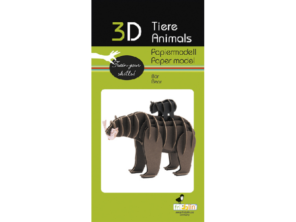 Bär Fridolin - 3D Papiermodelle - Motiv: Bär