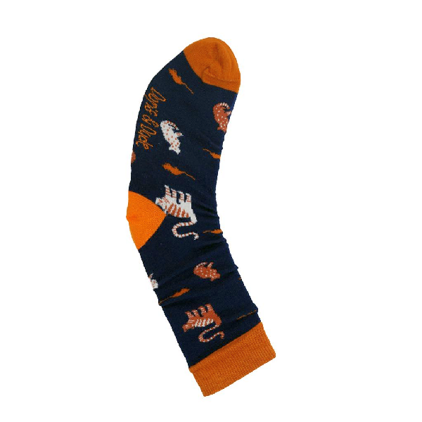 Bambus-Socken: Katze & Maus - Blau, 41-45 Bambus Socken: Katze & Maus Blau, 41 45