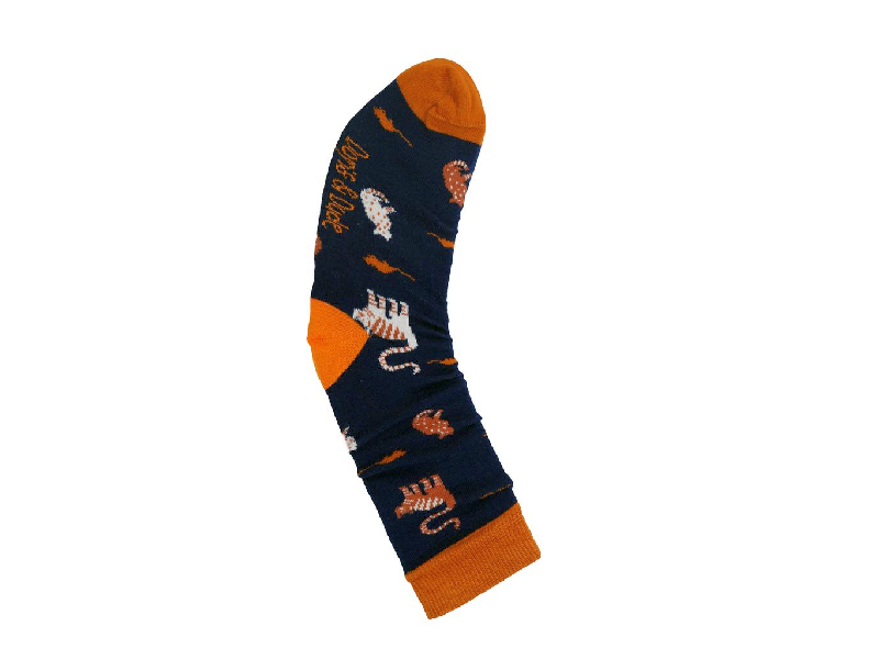 Bambus-Socken: Katze & Maus - Blau, 41-45 Bambus Socken: Katze & Maus Blau, 41 45