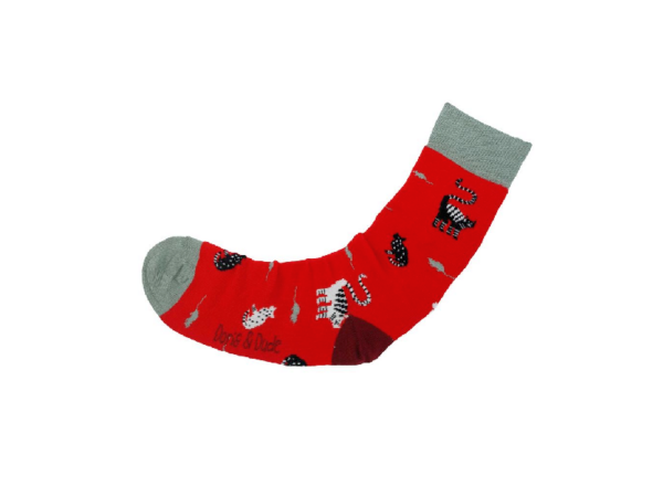 Bambus-Socken: Katze & Maus - Rot, 36-40 Bambus Socken: Katze & Maus Rot, 36 40