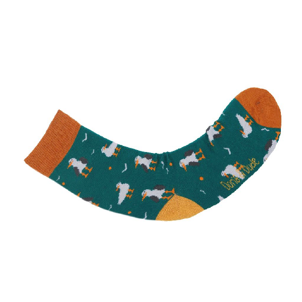 Bambus-Socken: Möwen grün - grün-orange, 36-40 Bambus Socken: Möwen grün grün orange, 36 40