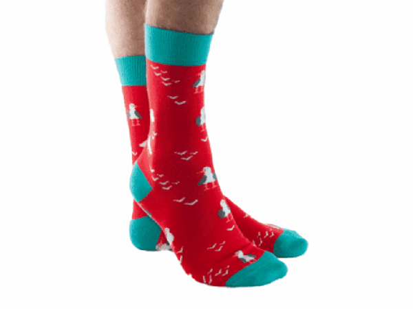 Bambus-Socken: Möwen rot Bambus Socken: Möwen rot