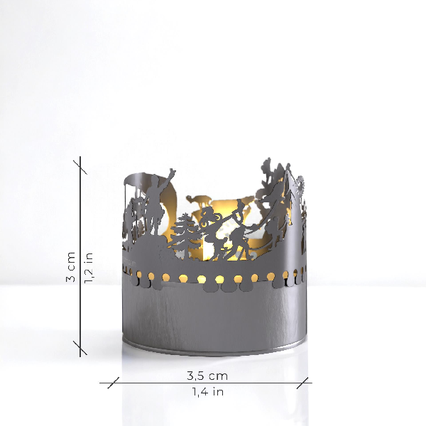 13gramm - Teelicht aus Metall - Motiv: Berge